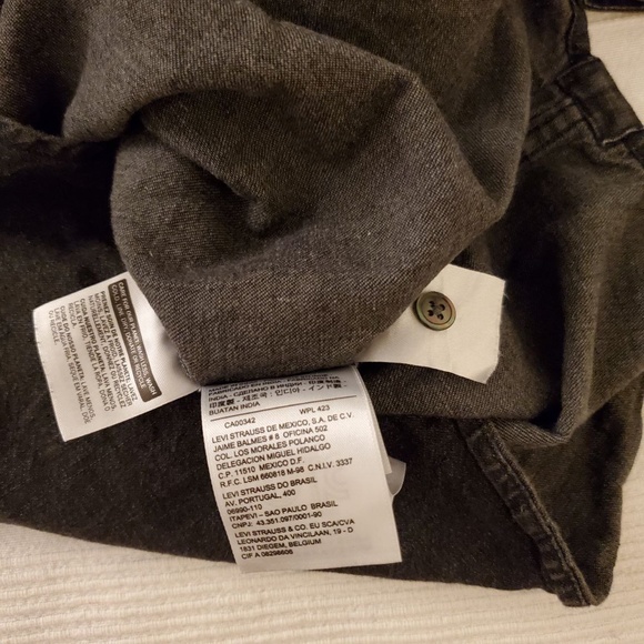 Levi's Classic Casual Snap Button Down Shirt - Marble Black - Picture 10 of 12